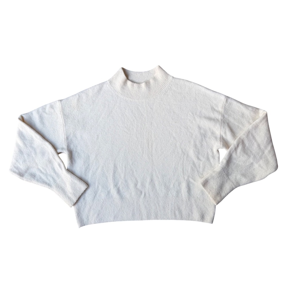 & Other Stories Los Angeles Atelier Mock Neck Sweater Cream White Large